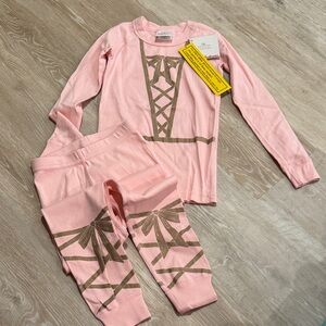 Hanna Andersson Pink Pajamas with Brown Accents